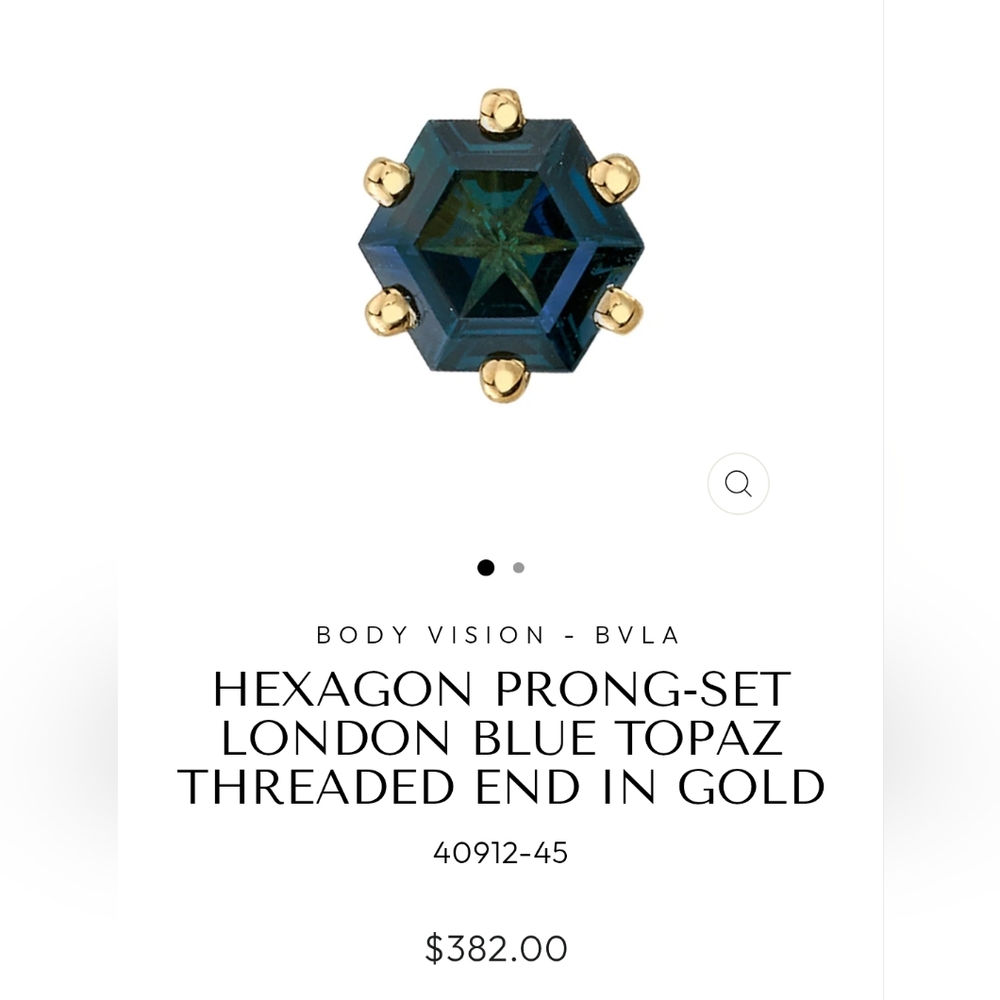 BVLA Hexagon Prong-Set London Blue Topaz in White Gold